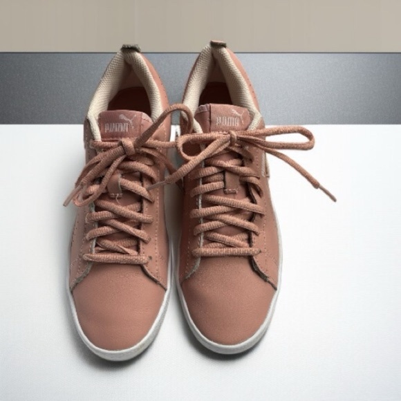 PUMA Smash V2 Women’s Leather Sneakers | Peach Beige | Size 7.5 | SoftFoam - Picture 3 of 6